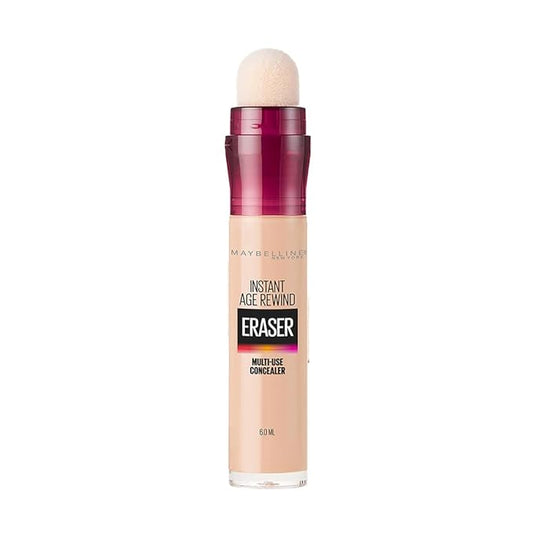 Maybelline Instant Age Rewind Eraser Dark Circles Treatment Multi-Use Concealer, 120, 1 Count (Packaging May Vary) & Fit Me Matte + Poreless Pressed Face Powder Makeup & Setting Powder, Creamy Beige
