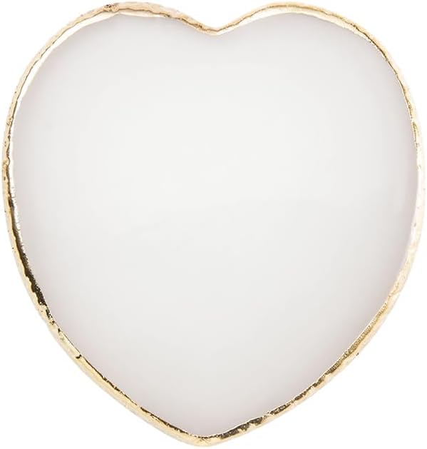 Resin Nail Art Palette Heart Nail Mixing Palette Nail Polish Color Display Plates Palette Makeup Mixing Tray Golden Edge Nail Plate White