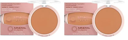 Mineral Fusion Pressed Powder Foundation, Warm 6, 0.32 Ounce (Pack of 2)