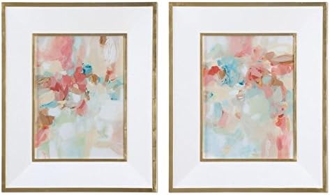 A Touch Of Blush And Rosewood Fences Art, S/2