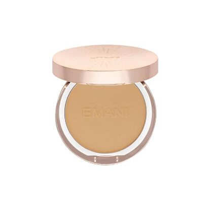 Emani Flawless Matte Powder Foundation Makeup for Sensitive Skin, Natural Mineral Foundation Compact with Buildable Coverage, Oil Control, Talc Free, Cruelty-Free & Vegan, Golden