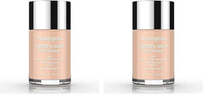 Neutrogena Healthy Skin Liquid Makeup Foundation, Broad Spectrum SPF 20 Sunscreen, Lightweight & Flawless Coverage Foundation with Antioxidant Vitamin E & Feverfew, Medium Beige, 1 fl. oz (Pack of 2)