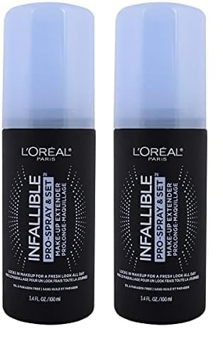 L’Oréal Paris Makeup Infallible Pro-Spray and Set Makeup Extender Setting Spray, 3.4 Ounce (Pack of 2)
