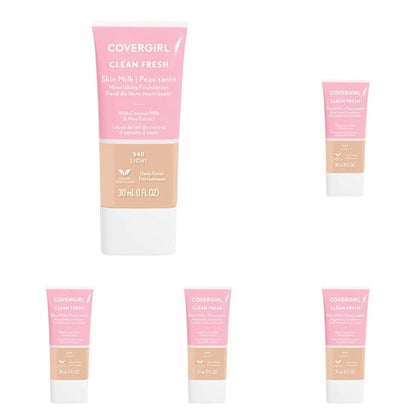 COVERGIRL, Clean Fresh Skin Milk Foundation, Light, 1 Fl Oz (Pack of 5)