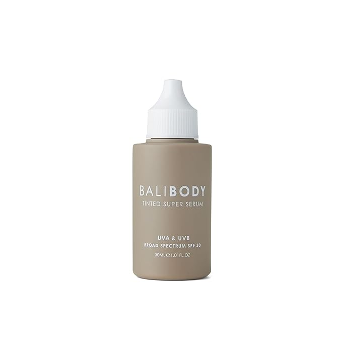 Bali Body Tinted Super Serum SPF30 | Tan Shade Daily Skincare for All Skin Types | Hyaluronic Acid Infused Skin Perfector for Glowing Skin | Vegan, Cruelty Free, Australian Made (30ml/1.01fl oz)