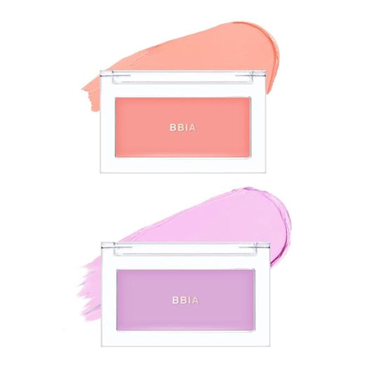 BBIA Ready To Wear Downy Cheek Cream Blush 2P Set (02 DOWNY PEACH + 04 DOWNY LAVENDER) / Blendable and Lightweight Cheek Makeup, Highly Pigmented with Long Wearing Formula