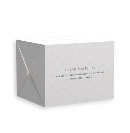 Clean Towels XL, Biodegradable, Extremely Soft, 50 Count, Vegan, Cruelty Free