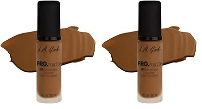 L.A. Girl Pro.matte foundation, Nutmeg GLM683, 1 fl. oz. (Pack of 2)