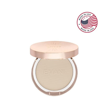 Emani Flawless Matte Powder Foundation Makeup for Sensitive Skin, Natural Mineral Foundation Compact with Buildable Coverage, Oil Control, Talc Free, Cruelty-Free & Vegan, Ginger