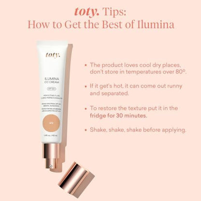 by Sofia Vergara - Ilumina CC Cream SPF 50+ & Ilumina Brush - 100% Mineral Color Correcting Cream + Angled Complexion & Foundation Blending Brush - Tinted moisturizer with spf - 3N Bundle