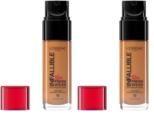 L’Oréal Paris Makeup Infallible Up to 24 Hour Fresh Wear Foundation, Hazelnut, 1 fl; Ounce (Pack of 2)