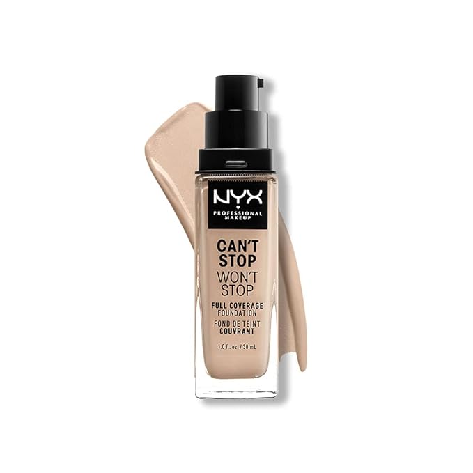 NYX PROFESSIONAL MAKEUP Can't Stop Won't Stop Foundation, 24h Full Coverage Matte Finish - Alabaster
