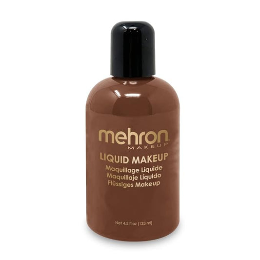 Mehron Makeup Liquid Makeup | Face Paint and Body Paint 4.5 oz (133 ml) (SABLE BROWN)