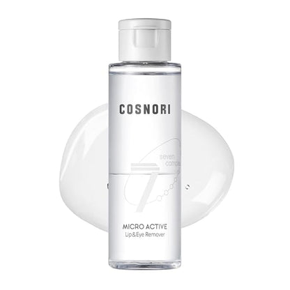 COSNORI Micro Active Lip and Eye Make-up Remover – Vegan, Hypoallergenic, Hydration Booster, Gentle Face Cleanser for Sensitive Skin, 7 Natural Extracts, Deep-sea Water, 3.4 fl.oz (100ml)