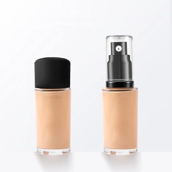 Chris.W 2Pack Foundation Pump Compatible with Maybelline Fit Me Liquid Foundation Makeup (Black+Black)