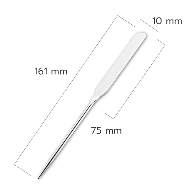 PVBN Make Up Spatula Tool Stainless Steel, Korean Metal Makeup Spatula for Face, Foundation Spatula, Facial Cosmetic Makeup Tool for Professional and Beginner, Mixing Stick Spatula (Silver)