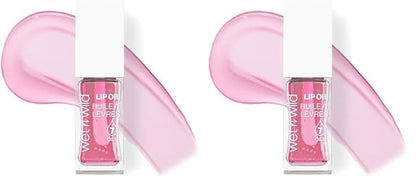 wet n wild Lip Oil - Lightweight, Non-Sticky, Hydrating & Nourishing Formula with Marula & Jojoba Oils, Vegan & Cruelty-Free - Rose Quartz (Pack of 2)
