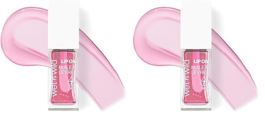 wet n wild Lip Oil - Lightweight, Non-Sticky, Hydrating & Nourishing Formula with Marula & Jojoba Oils, Vegan & Cruelty-Free - Rose Quartz (Pack of 2)