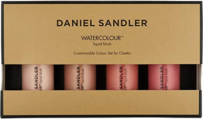 WATERCOLOUR LIQUID BLUSH & ILLUMINATOR SET – Customizable 4-Piece Kit, Lightweight & Water-Resistant, Buildable Shades for Cheeks & Lips– Long-Lasting, Blendable Makeup