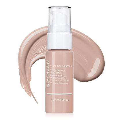 Liquid Foundation, Matte Finish, Weightless Full Coverage, Oil-Free, Non-Comedogenic, 1.52 fl oz (M002, 1pc)