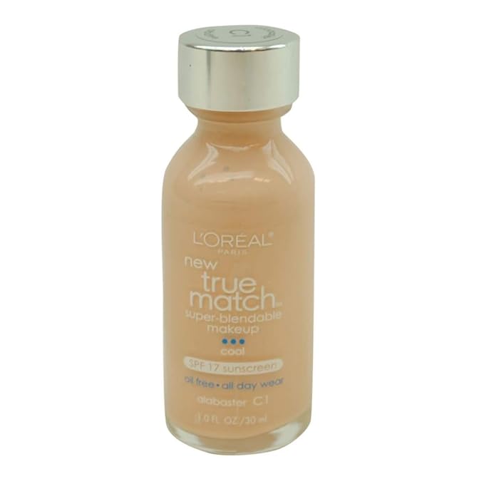 L'Oreal Paris Makeup True Match Super-Blendable Liquid Foundation, Alabaster C1, 1 Fl Oz,1 Count