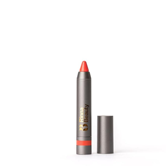 Rinna Beauty Thick Stick Lip Crayon - Bellini - Long Lasting Lipstick, Moisturizing Creamy Formula w/Hydrating Oils & Extracts, Built-In Sharpener, Vegan, Cruelty, Sulfate & Gluten Free, 1 ea