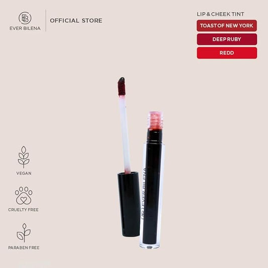 EVER BILENA Lip & Cheek Tint 3ml | Multi-Use Liquid Tint for Natural Lip & Cheek Color | Buildable, Long-Lasting Formula | Everyday Makeup Essential (TOAST OF NEW YORK, 3ML)