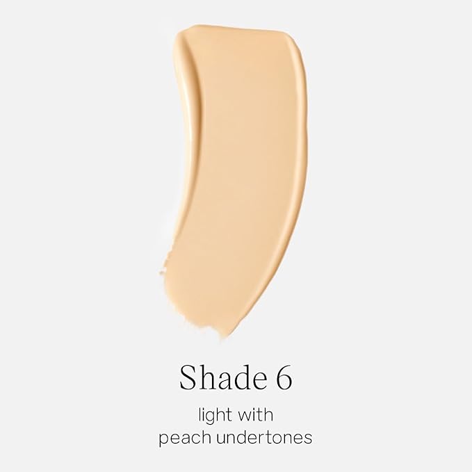 Saie Glowy Super Skin Tint Liquid Foundation - Hydrating Serum Foundation with Lightweight, Medium Coverage - Formulated with Hyaluronic Acid to Hydrate, Brighten and Plump - Shade 6 (1.01 oz)