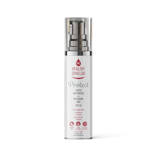 Protect Tinted Moisturizer & Mineral Sunscreen SPF 50, Hyaluronic Acid, Zinc Oxide, Titanium Dioxide for Deep Hydration, Dermatologist-Tested, Suitable for All Skin Types, 50ml