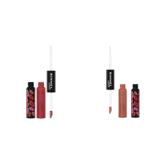 Rimmel London Provocalips 16hr Kiss-Proof Lip Color Bundle - 750 Heart Breaker & 730 Make Your Move, .14 fl.oz. Each
