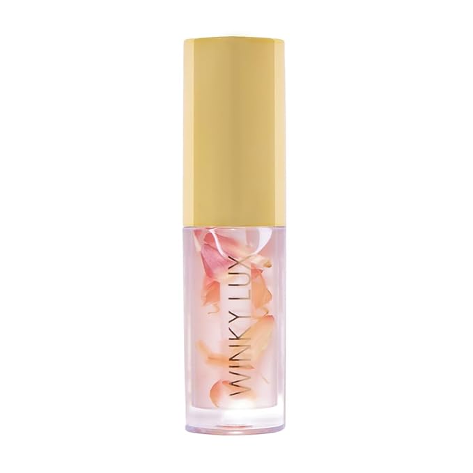 Winky Lux Flower Petal Hydrating Lip Oil - Non-Sticky Lip Gloss for Dry & Damaged Lips, Enhances Shine - Softening Glow Lip Oil - Vegan, Paraben-Free