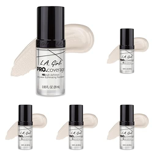 L.A. Girl Pro Coverage Liquid Foundation, White, 0.95 Fl Oz (Pack of 5)
