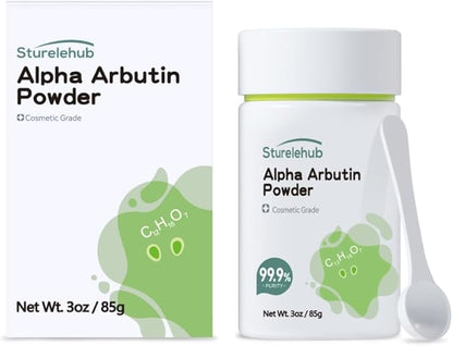 Alpha Arbutin Powder, 3OZ / 85g, 99.9% Purity, Cosmetic Grade, Alpha Arbutin Powder for Homemade Cosmetics