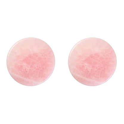 Beaupretty 2 Pieces Grafted Eyelash Jade Stones Eyelash Extension Pallet Holder Round Pallet Pad Resin Nail Art Plate Palette Makeup Palette (Pink)