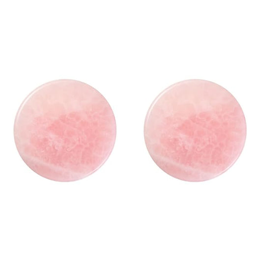 Beaupretty 2 Pieces Grafted Eyelash Jade Stones Eyelash Extension Pallet Holder Round Pallet Pad Resin Nail Art Plate Palette Makeup Palette (Pink)