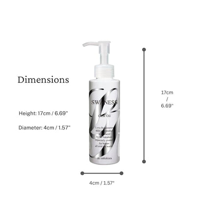 SWANESS Clear Oil, Japanese Premium Skincare Oil Cleanser – Anti-Aging Makeup Remover & Massage with Rice Power for Deep Pore Cleansing, Waterproof Mascara, Sunscreen & Radiant Skin