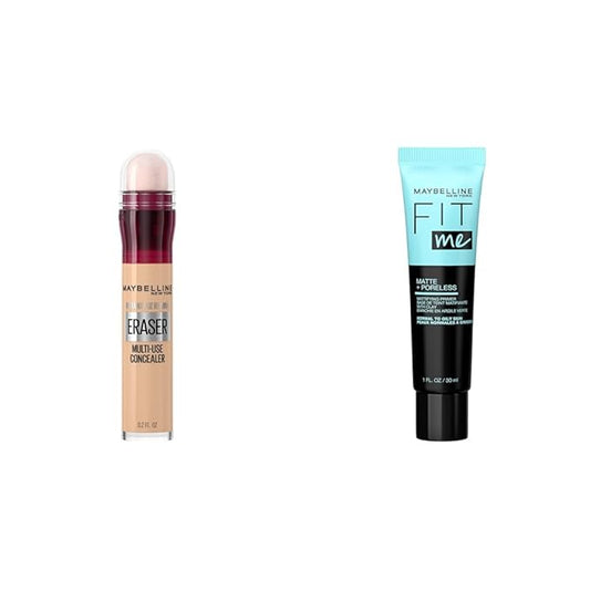 Maybelline Instant Age Rewind Dark Circles Concealer & Fit Me Matte Poreless Primer with SPF 20, 120 & 16HR Wear
