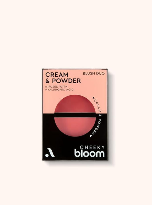 Absolute New York Cheeky Bloom Blush Infused with Hyaluronic Acid, Buildable Cream and Powder Base, Buildable High Pigment Coverage (MFCB01 Flushed Poppy)