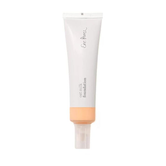 Ere Perez - Natural Oat Milk Liquid Foundation | Breathable, Buildable, Med-Full Coverage, Dewy | Peach Extract, Vitamin E | Vegan, Cruelty-Free, Clean Beauty (Honey | light warm, 1 fl oz | 30 ml)