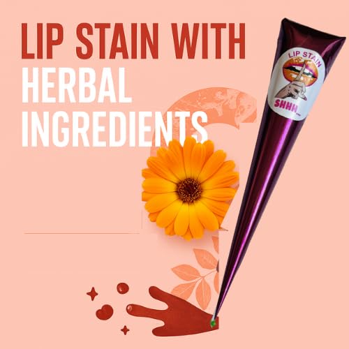 Shhh LIP Stain. 100% Organic wipe off Lip Stain Ready to use. Premium Quality Cone. Water resistance