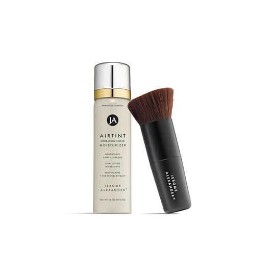 Jerome Alexander MagicMinerals AirTint Tinted Moisturizer AirBrush Spray Light | Tinted Moisturizer Spray with Anti-Aging Ingredients | Warm Medium |2PC