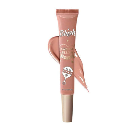 Lightweight Liquid Cream Blush Eyeshadow - Superdewy & Buildable Pigmentation, Cruelty Free Vegan Makeup, Natural-looking Cheek Tint with Dewy Finish (#01, A)