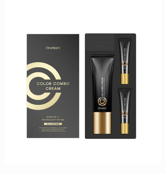 Deoproce Color Combo CC Cream SPF50+ PA+++ (#23 Sand Beige) | Anti-Wrinkle, Hydrating CC Cream | Strong Glow Effect for Silky, Radiant Skin | Korean Skincare