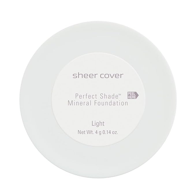 Sheer Cover Perfect Shade - Mineral Foundation Makeup Kit w/ Free Brush - Light/Fair Shade - Powder Makeup, Best Full Coverage Foundation 4 Grams