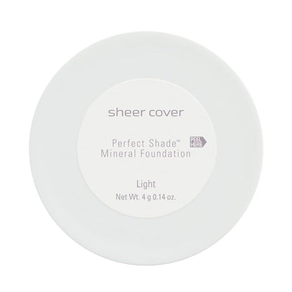 Sheer Cover Perfect Shade - Mineral Foundation Makeup Kit w/ Free Brush - Light/Fair Shade - Powder Makeup, Best Full Coverage Foundation 4 Grams