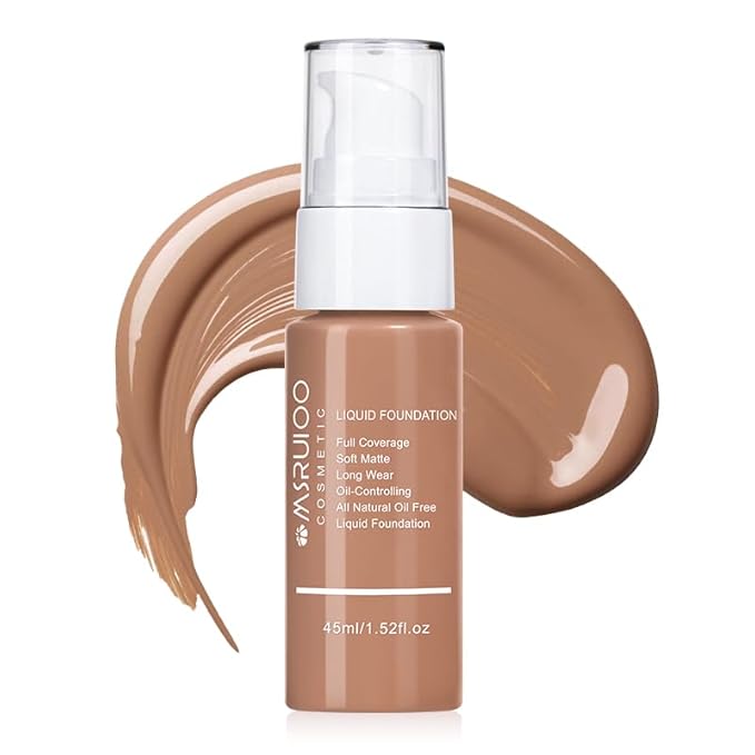 Liquid Foundation, Matte Finish, Weightless Full Coverage, Oil-Free, Non-Comedogenic, 1.52 fl oz (M007, 1pc)