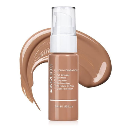 Liquid Foundation, Matte Finish, Weightless Full Coverage, Oil-Free, Non-Comedogenic, 1.52 fl oz (M007, 1pc)