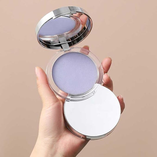 Gel-like Formula Oil-Control Primer & Setting Powder, Polvos Compactos Matte Powder for Silky Blurring Oil Control, Lavender Blurring Powder