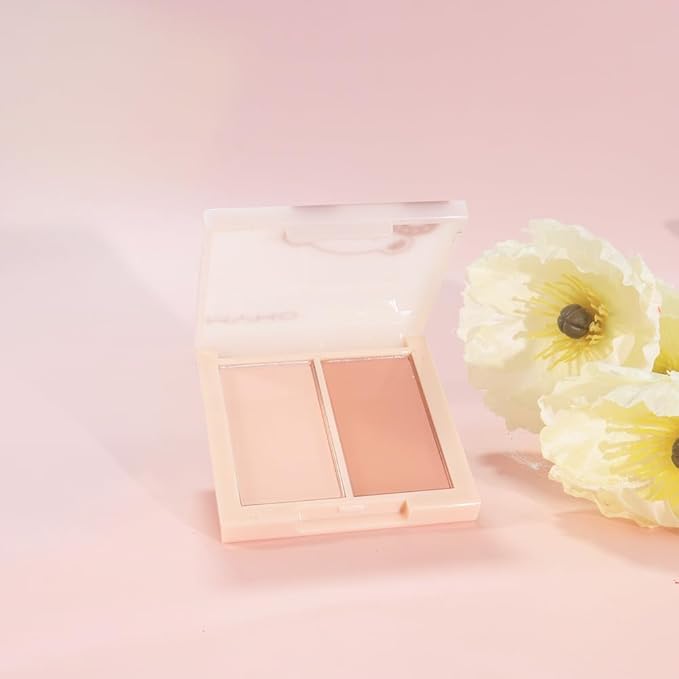 2-in-1 Contour & Blush Palette | Matte Silky Powder, No Fallout, Buildable Color, Universal Natural Makeup for Women (Pack of 1))