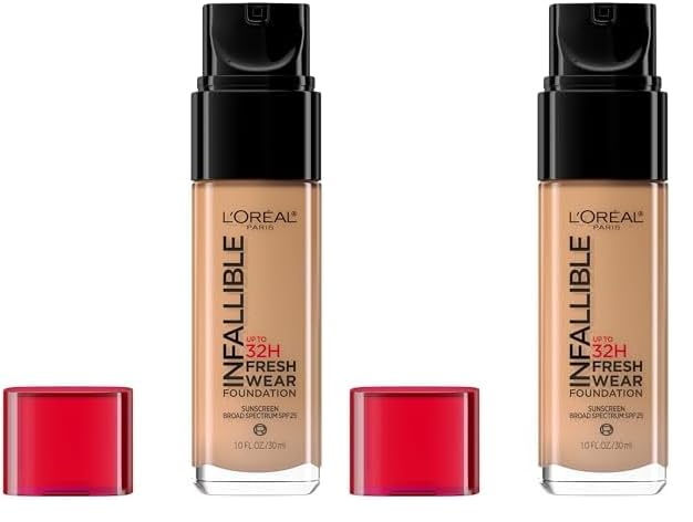 L’Oréal Paris Makeup Infallible Up to 24 Hour Fresh Wear Foundation, Golden Amber, 1 fl; Ounce (Pack of 2)